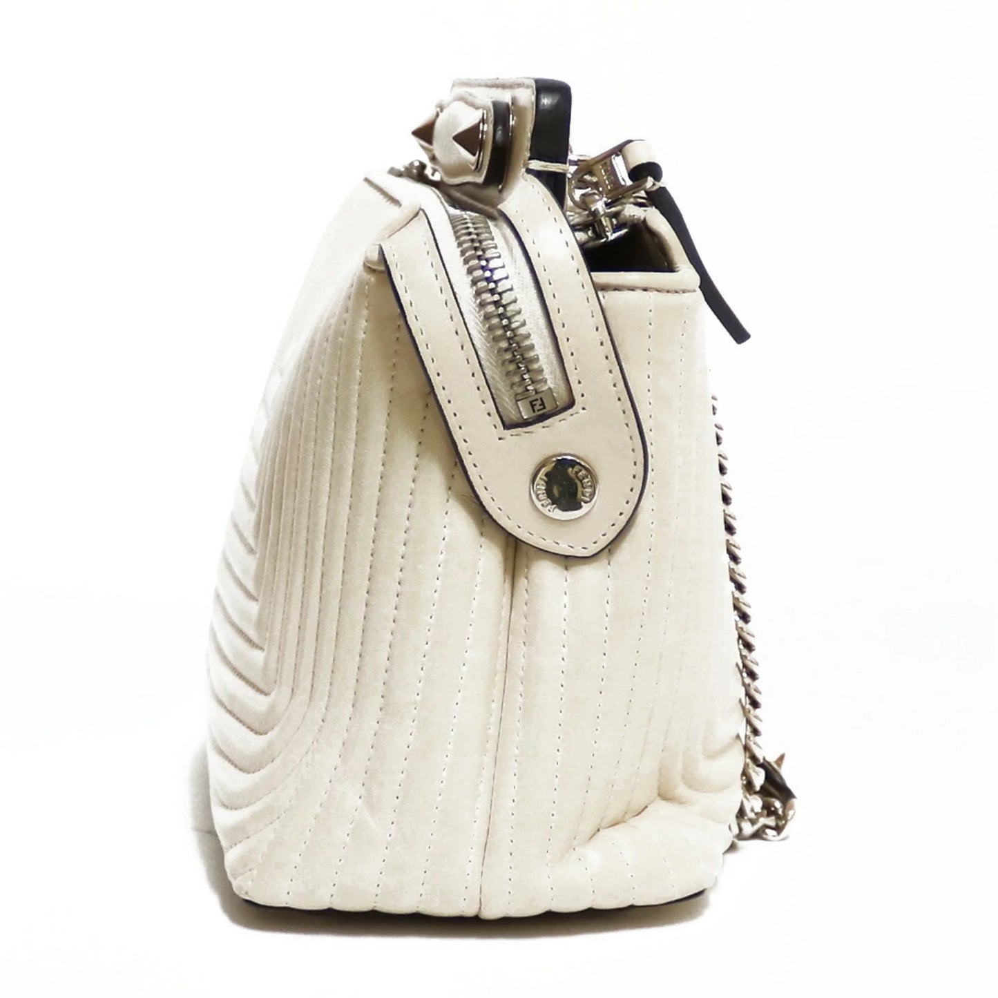 Dot FENDI Ivory (Fair) Shoulder Com Bag Ladies Pre-Owned White