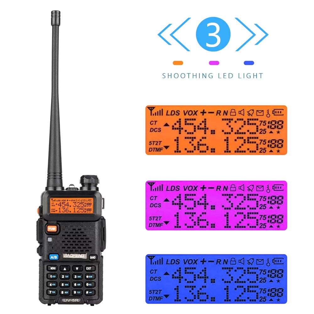 5W mAh Walkie Radio Band UV-5R two Dual FM RF 1800 Talkie UBesGoo Ham Radio Way Baofeng