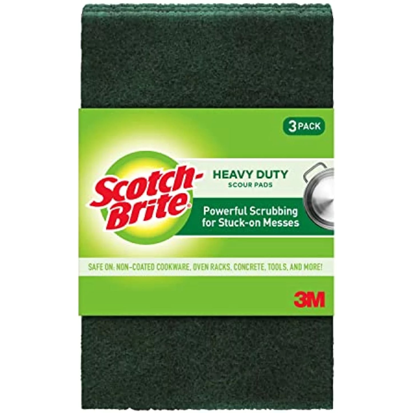 21, Heavy Scour Green Scotch-Brite Duty Pads,