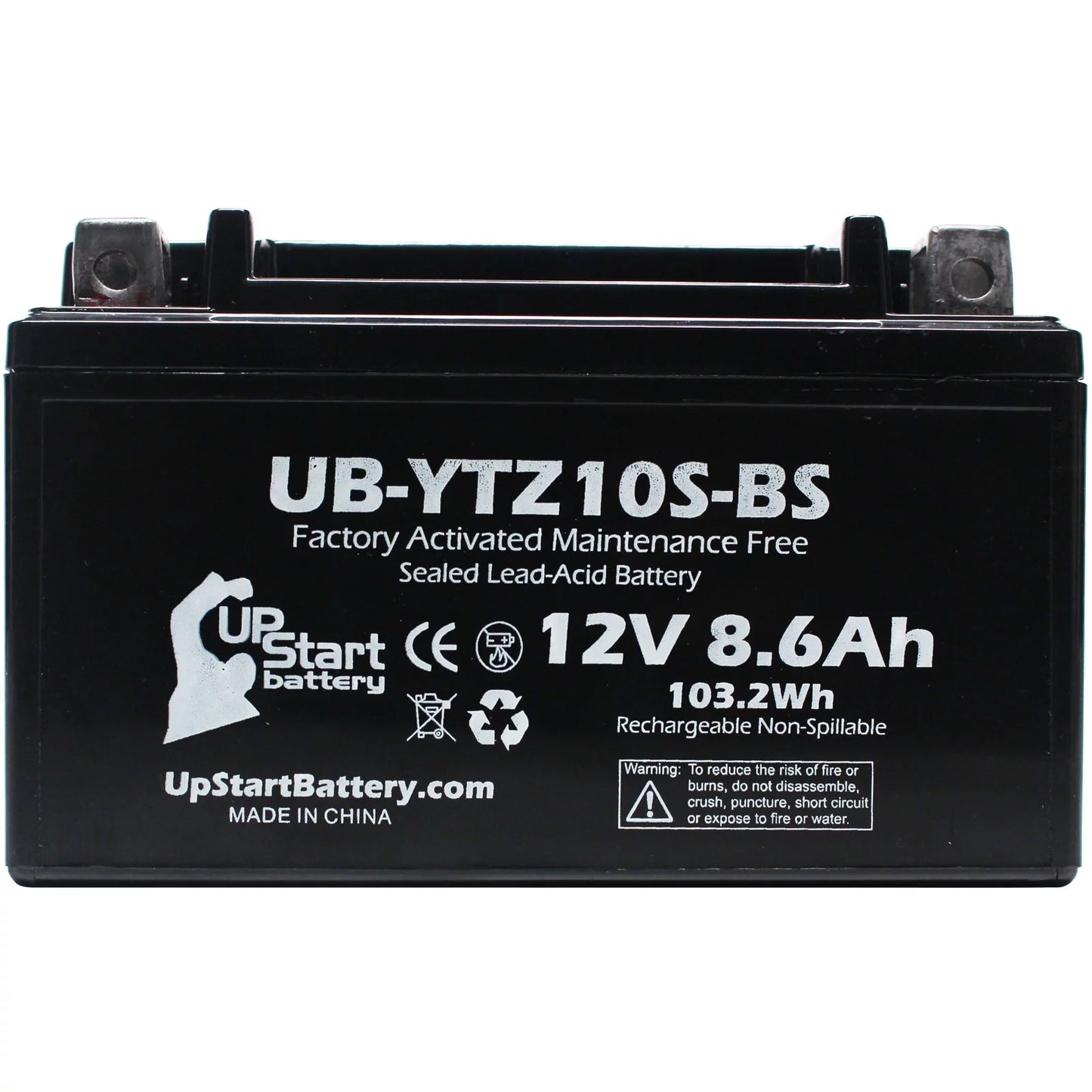 8.6Ah, Scooter 250CC Maintenance Replacement 2011 for UB-YTZ10S-BS 12V, 5-Pack Battery Yamaha Free, - UpStart Maxam Battery Activated, Factory