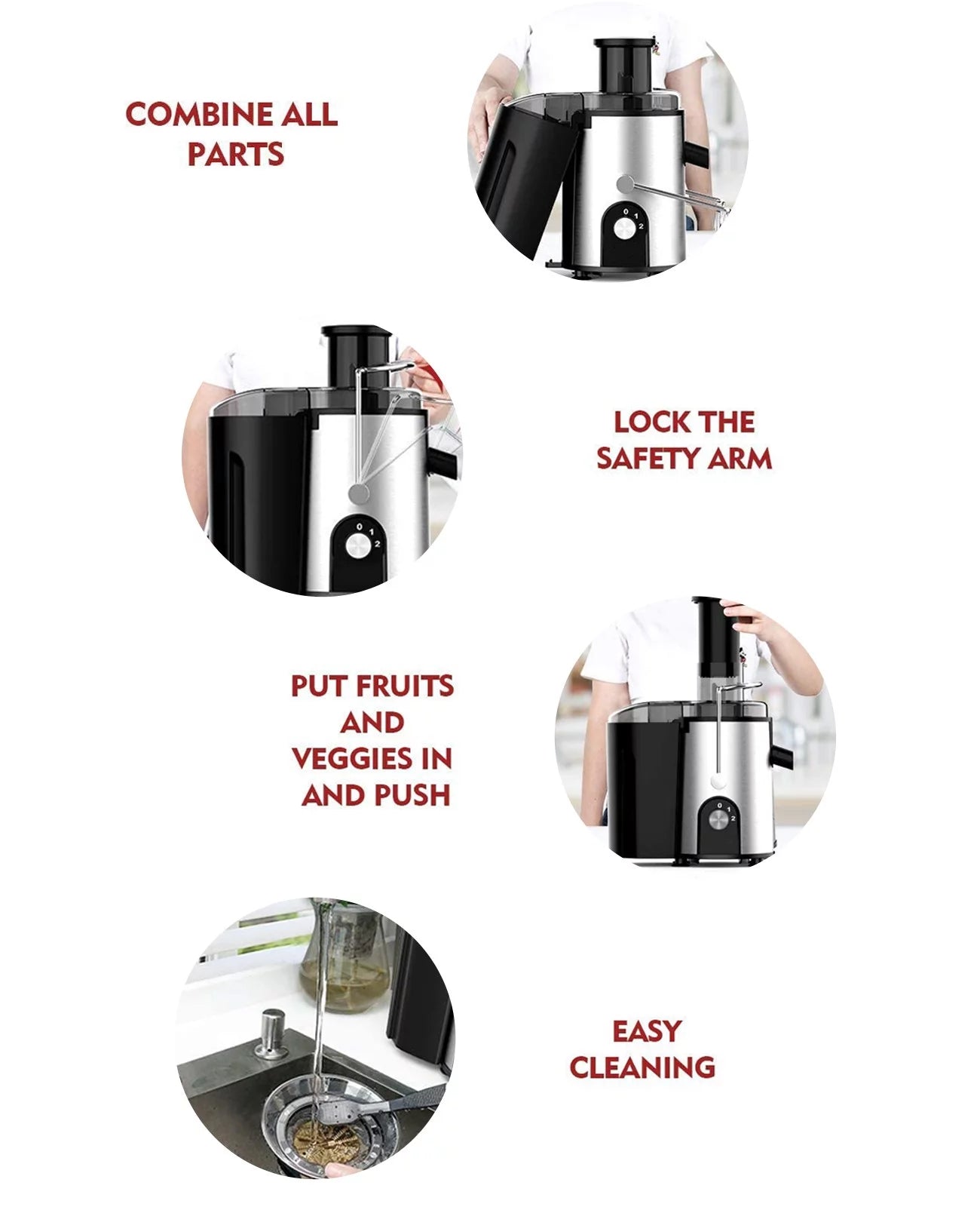 and High Vegetables Anti-Drip Yield - Machines - Included Juice Brush Fruits & Catcher Juicer Centrifugal for