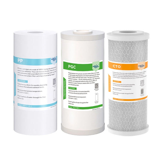 Block 5 Compatible iSpring, Filters 10" and Filter with Pentek, Water Solutions Water, Express House 3-Stage Carbon 1 Micron GE, Sediment Membrane 4.5" Set x Whole Replacement