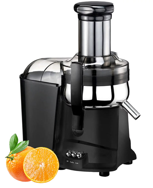 (Black) - Hand for Centrifugal Juicer Vegetables with Juicer & Press Safety Latch Fruits