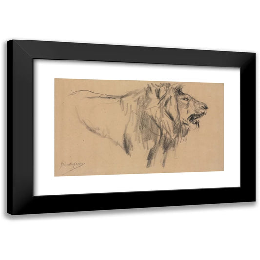 Art John Museum Swan - Modern 14x10 Lion Titled Black Framed Print Macallan