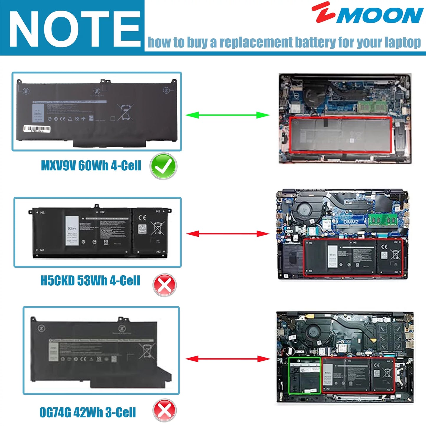 7400 5300 Inspiron in P97G P100G Latitude for Black, 7300 MXV9V 1 P99G P96G Battery Dell 7300 2 7306 5310 Laptop