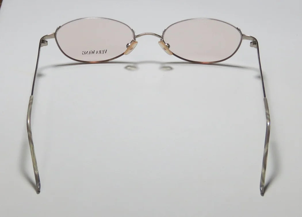 "SCHOOL PROFESSOR" JAPAN WOMENS/LADIES IN VERA TEACHER EYEGLASSES/EYEWEAR LENSES FRAME DESIGNER LOOK 47-17-130 NEW HALF-RIM DEMO SILVER V04 MADE WANG