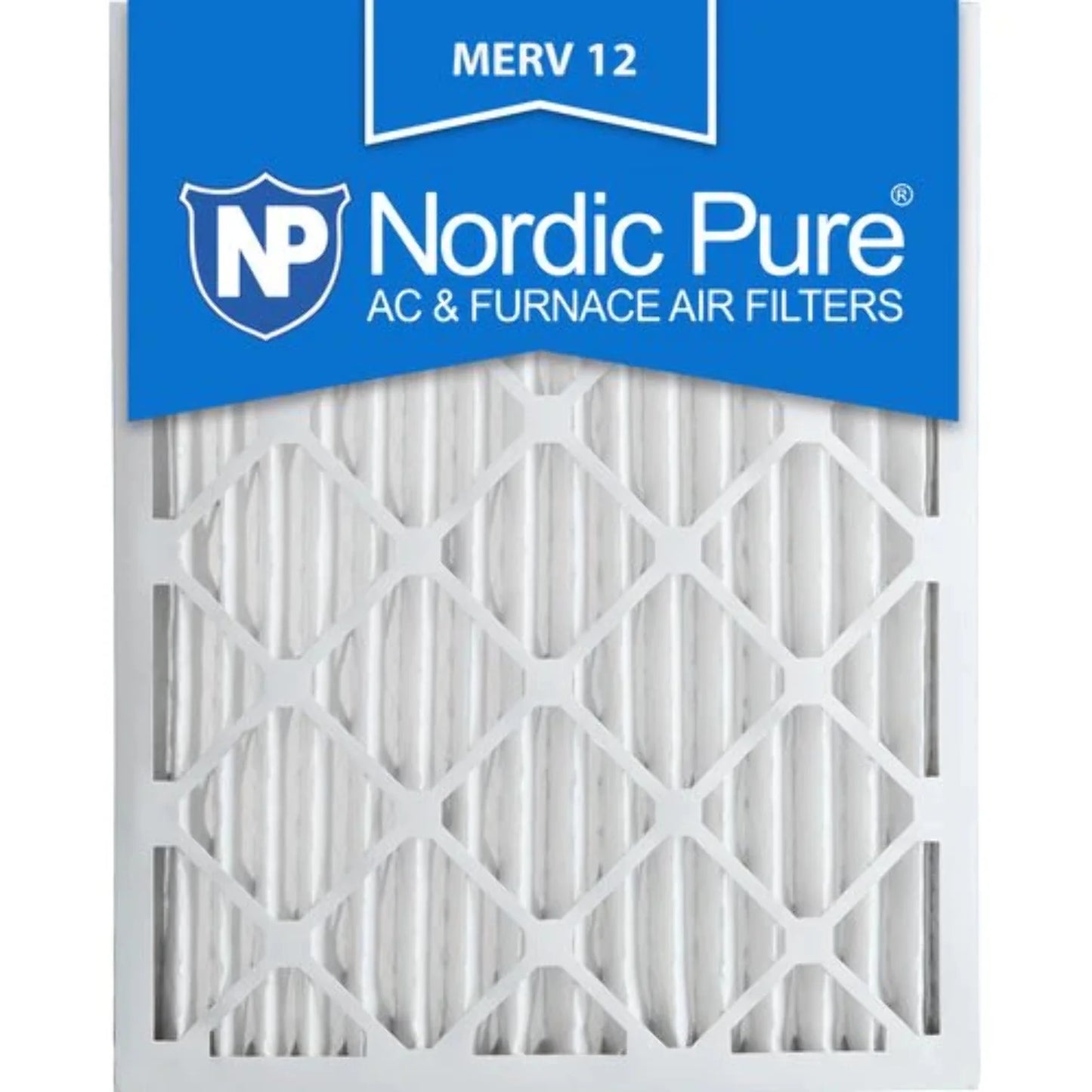 12 MERV Pure Nordic 16x25x2 Pack Filters 3 Pleated Air