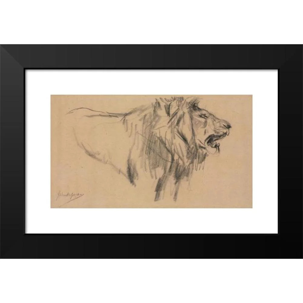 Art John Museum Swan - Modern 14x10 Lion Titled Black Framed Print Macallan