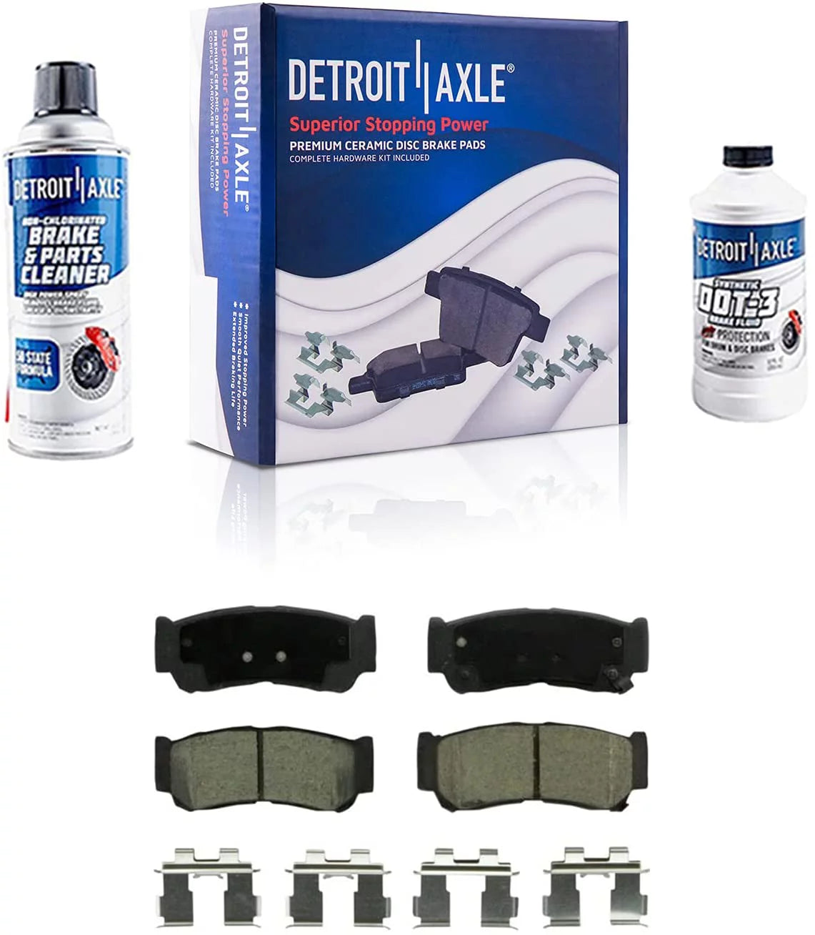 2007 Ceramic Santa Brake Brake Front for 2008 w/Hardware Pads Pads 2009 Detroit Rear Hyundai Replacement and Fe Axle Brakes -