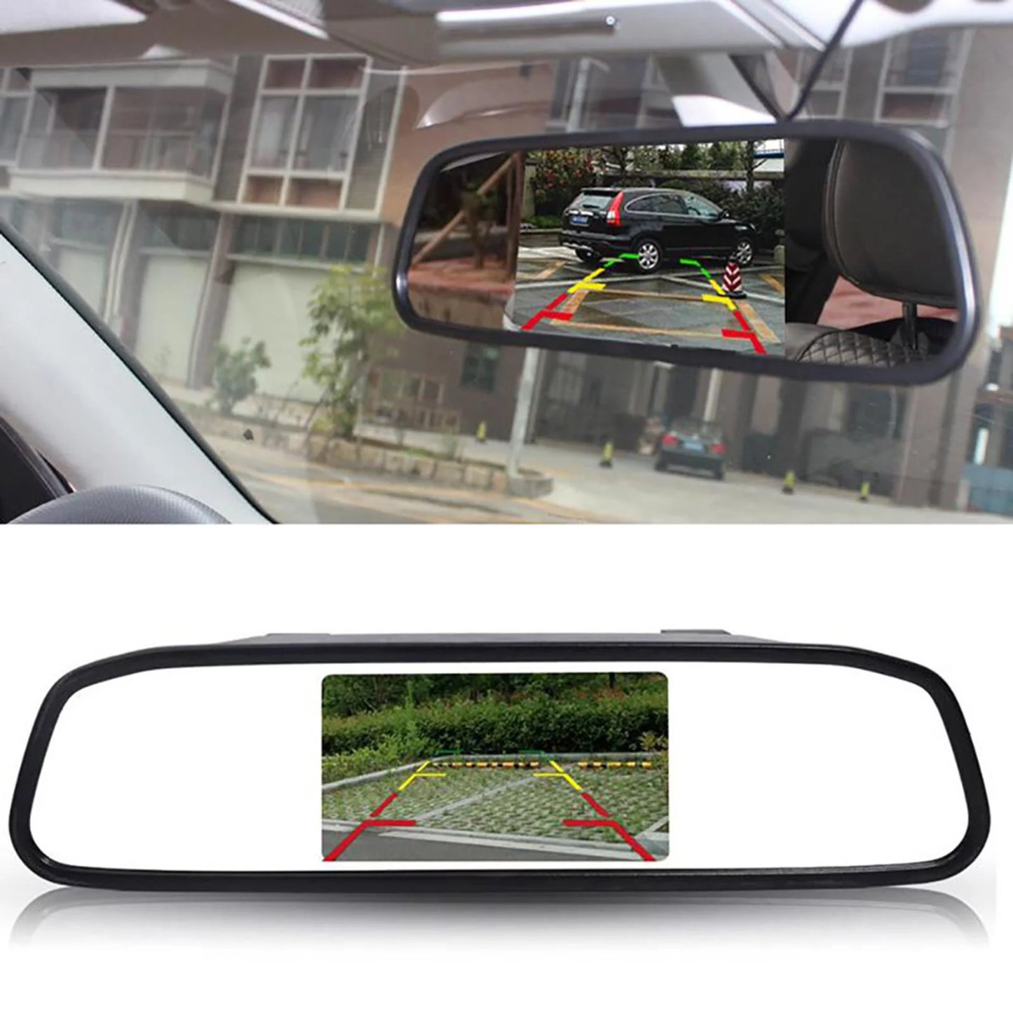 Video with Monitor Car Display Camera Rearview Inch 5 Mirror Reversing Auto