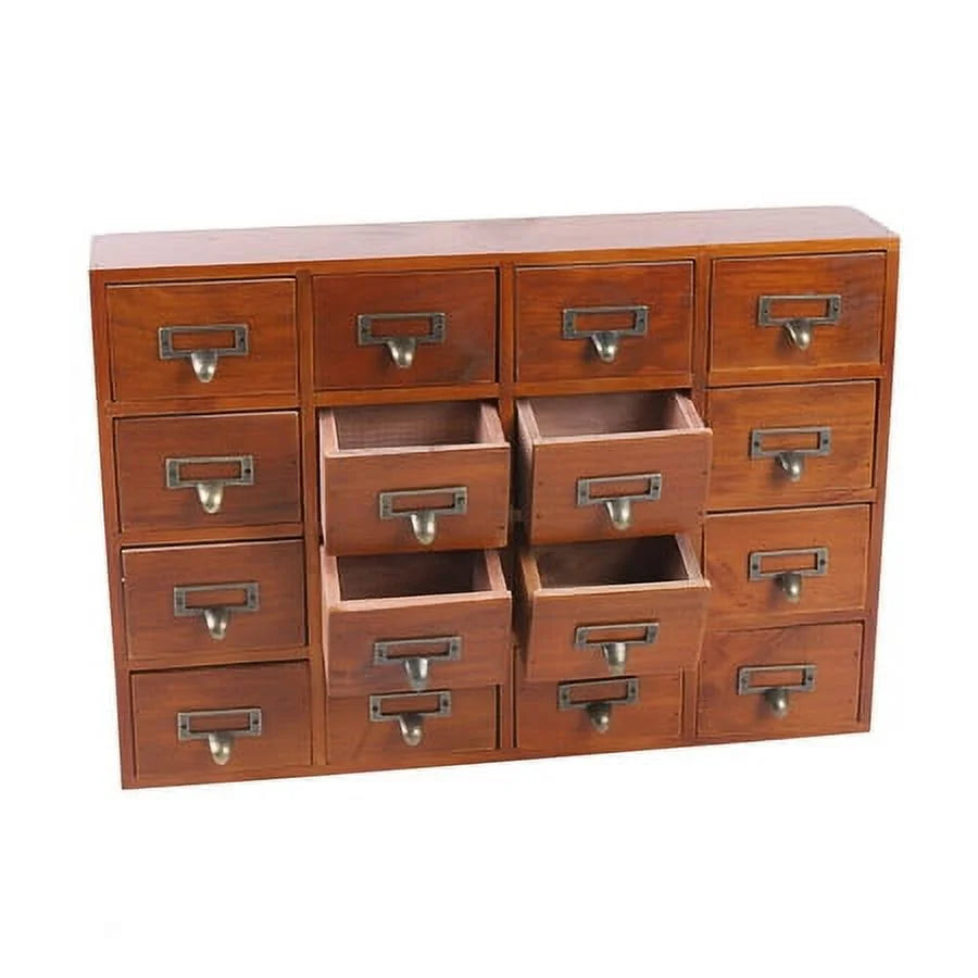 Retro Storage Apothecary Wood Desk Drawer Cabinet Drawers Box 16 Organizer