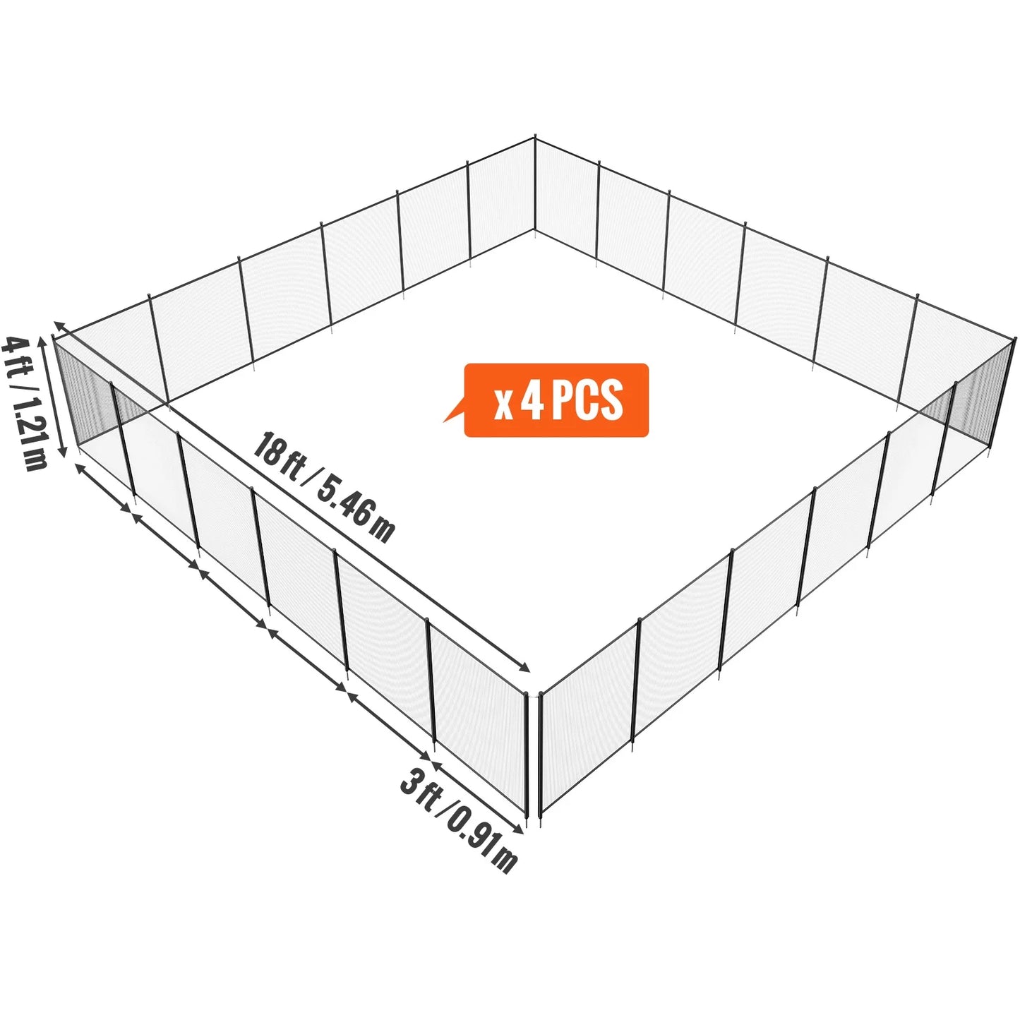 Pool 4 SKYSHALO for Fence FT Fences Removable x Pools Outdoor Pool Inground 72