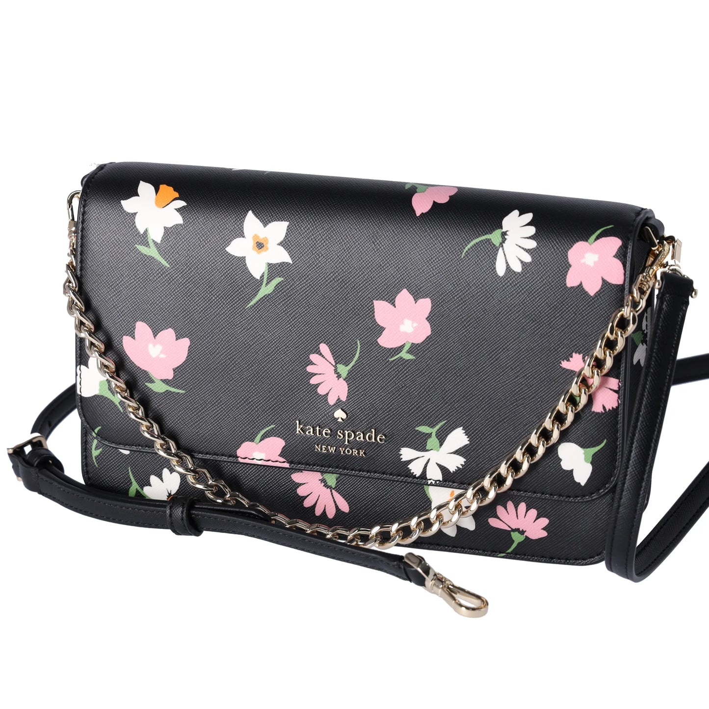 Spade Floral Crossbody KF441 Convertible Black Madison Kate Waltz Flap