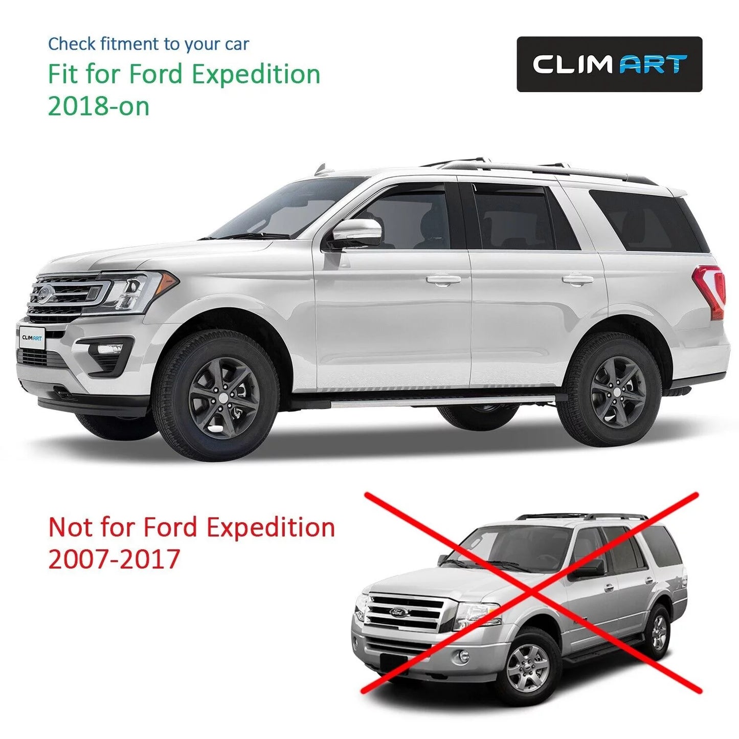 Vent ART Expedition Window 2018-2024, - 618291 Durable 4 Visors, Deflector, Compatible Original with in-Channel pcs. Ford Vent Deflectors, Incredibly Rain Guards Window CLIM