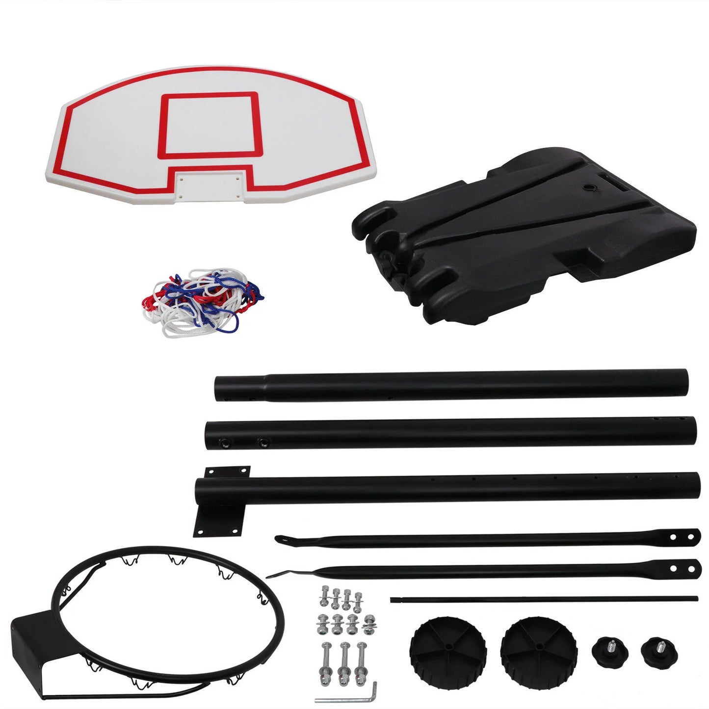 Adjustable Wheels Portable -7 Black Basketball Basketball Hoop FT W/ Stand Height ZENY 4