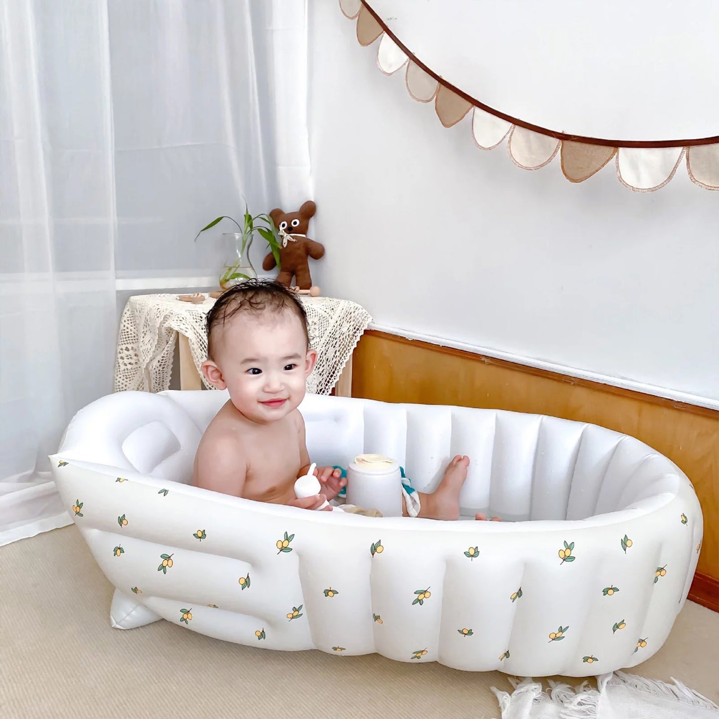 Bath Swimming Bath Newborn Baby Portable Pool Tub Inflatable Foldable Baby Bathroom