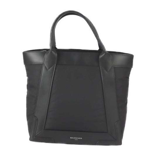 bag Balenciaga silver metal 363425 (Good) tote Kabas fittings Pre-Owned S nylon leather BALENCIAGA black