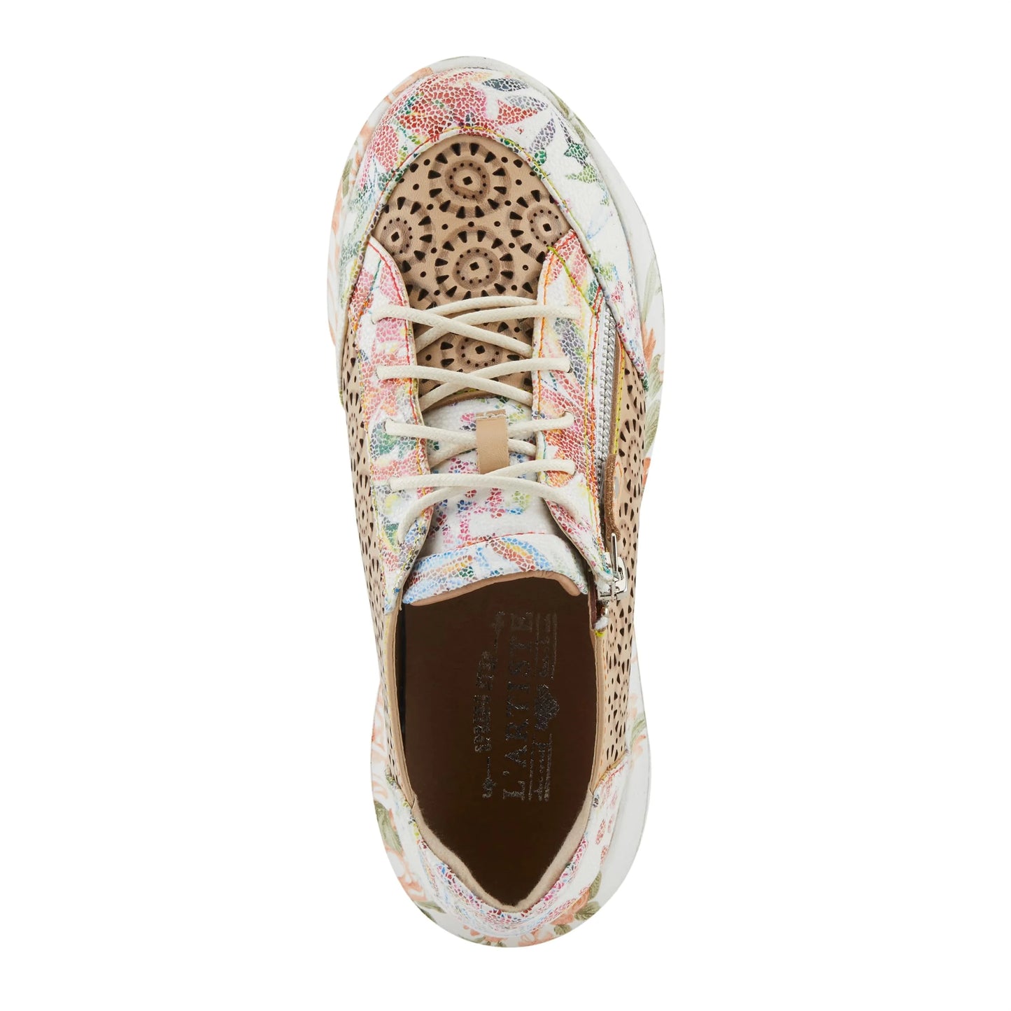 Sneaker L'Artiste 39/8.5 Lace-Up with Beige EU Jazzie Multi Flowers Women's Fashion