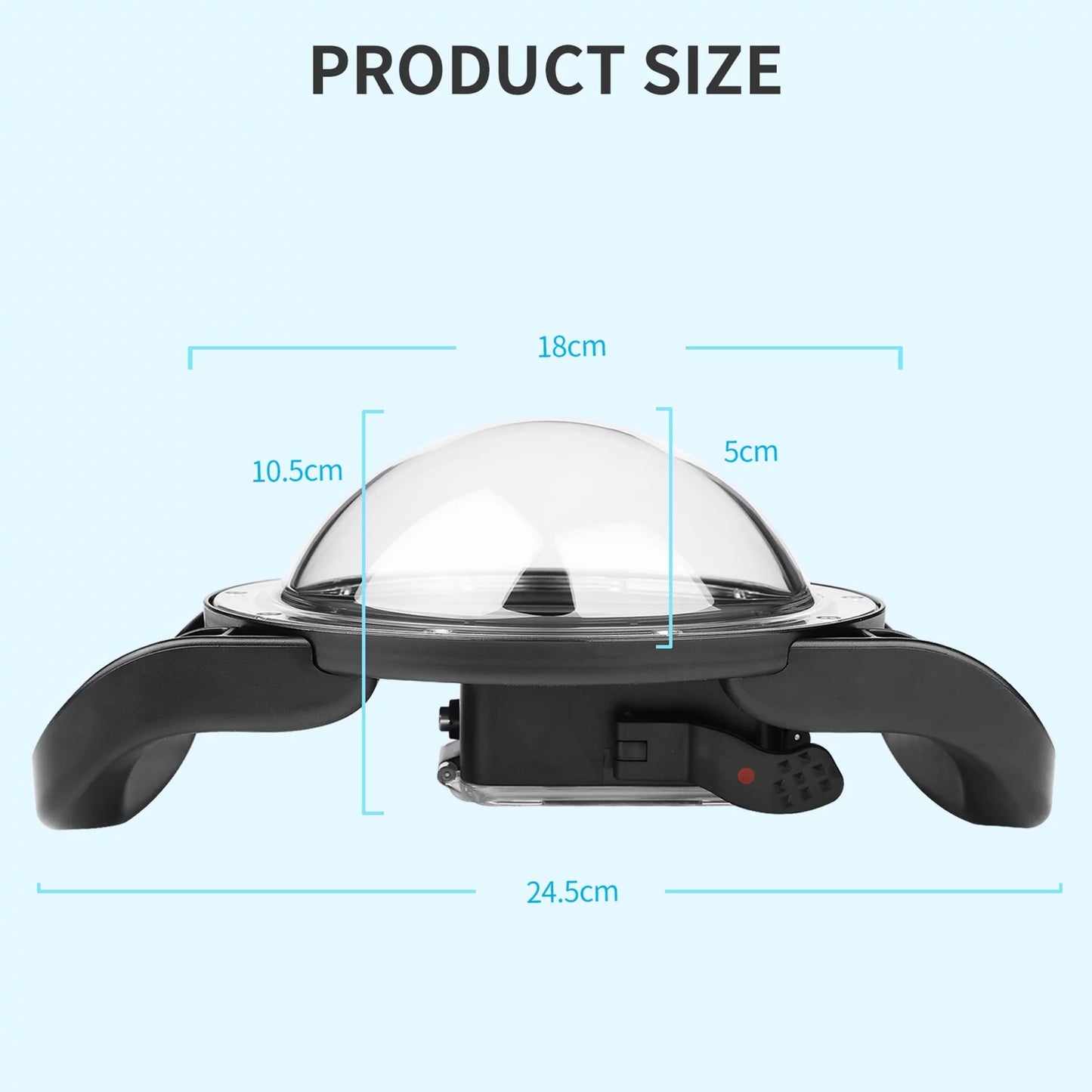 9 Case Waterproof, and Dome 180° XTGP559, SHOOT Wide 45m Waterproof Port for Dual Angle Handle, Black 10