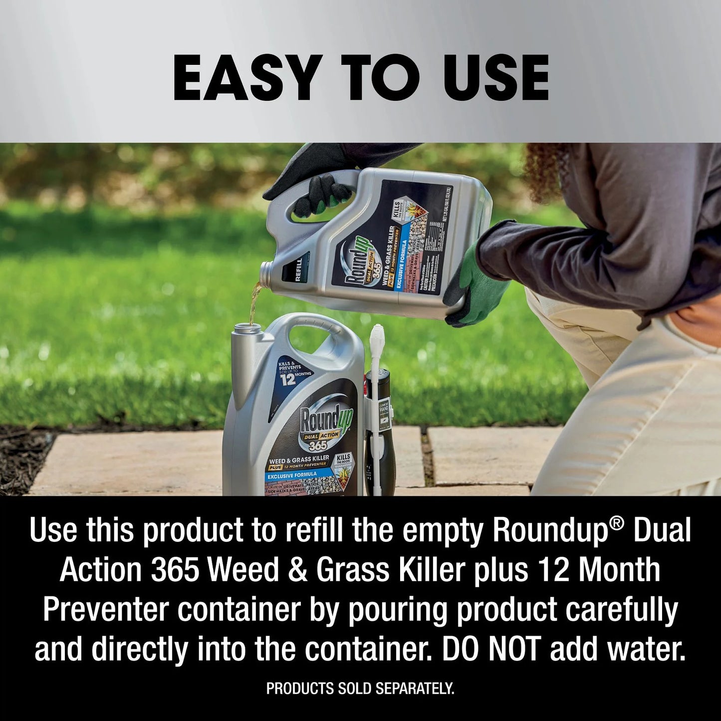 Roundup Plus Dual Preventer 1.25 Grass Refill, & 365 Action Month Weed gal. Killer 12