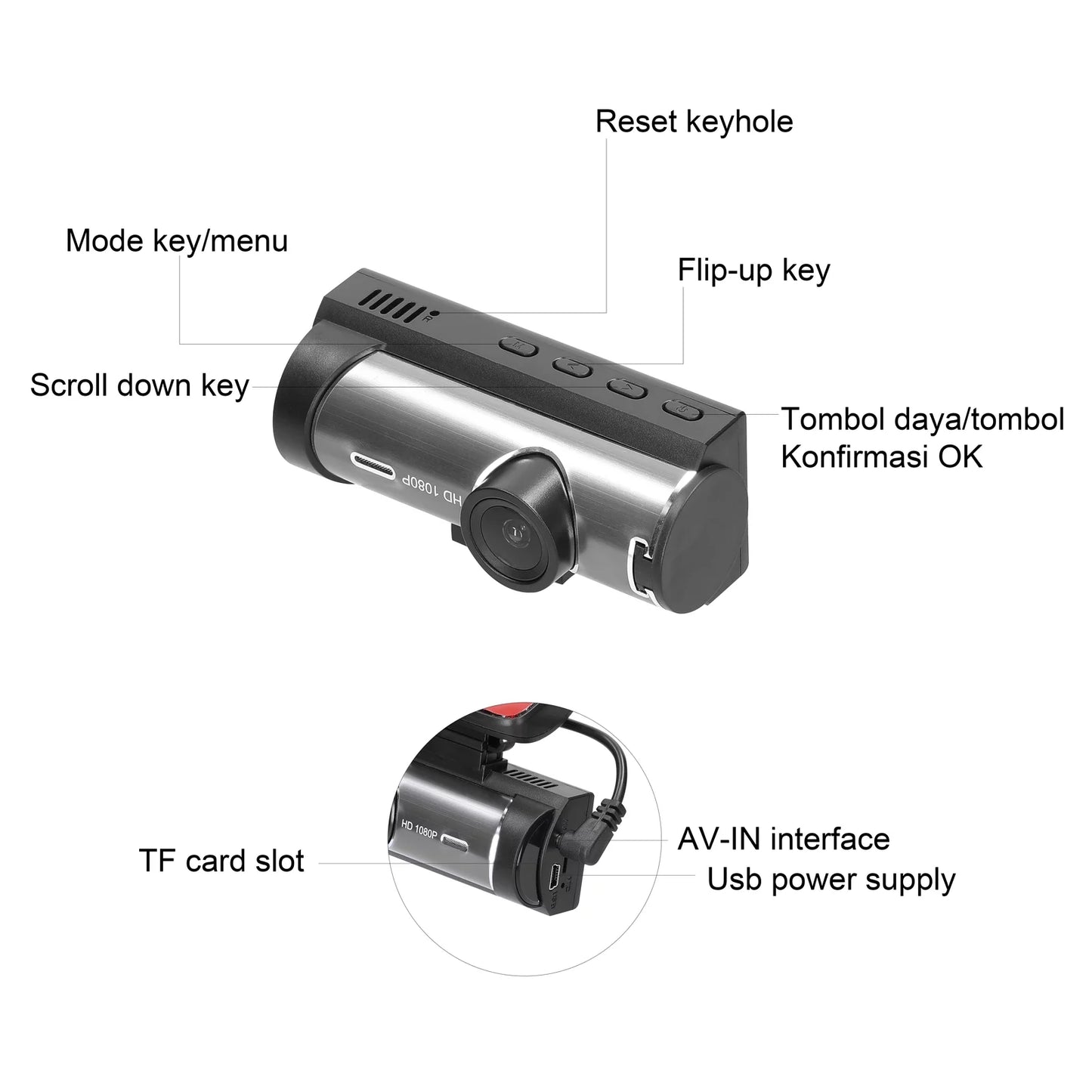 170 Degree Car Recorder Dual Meterk Multi-language DVR Cam Night Detection Recorder Car Viewing Wide Angle Car Auto Motion Camcorder Lens Dash Video