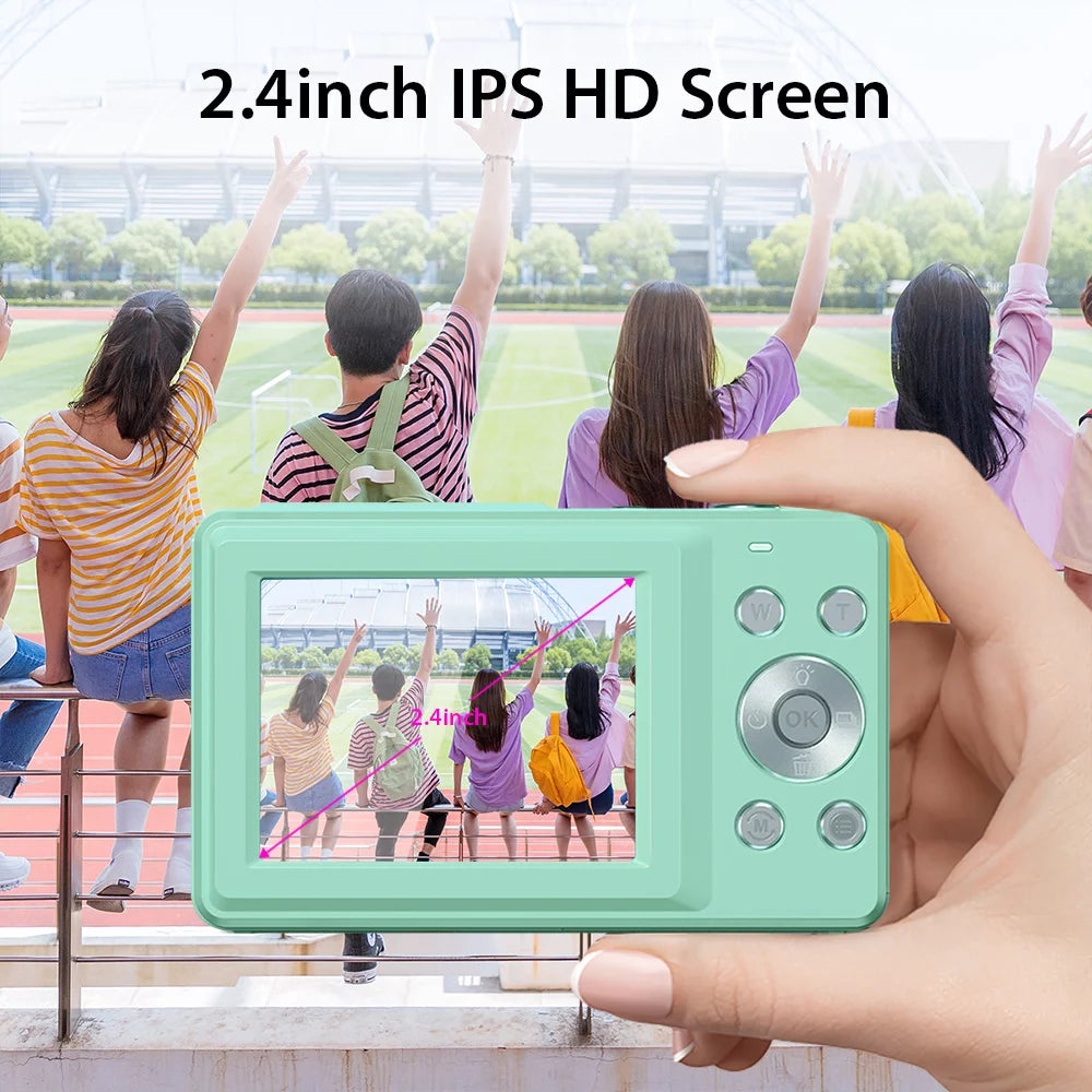 Memory Detect Auto Christmas Screen 2pcs Camcorder Video Digital Digital IPS 16X Andoer Capture 2.5 -shake Portable 32GB Smile with Gift Zoom 1080P for Batteries Teens Face Focus 44MP