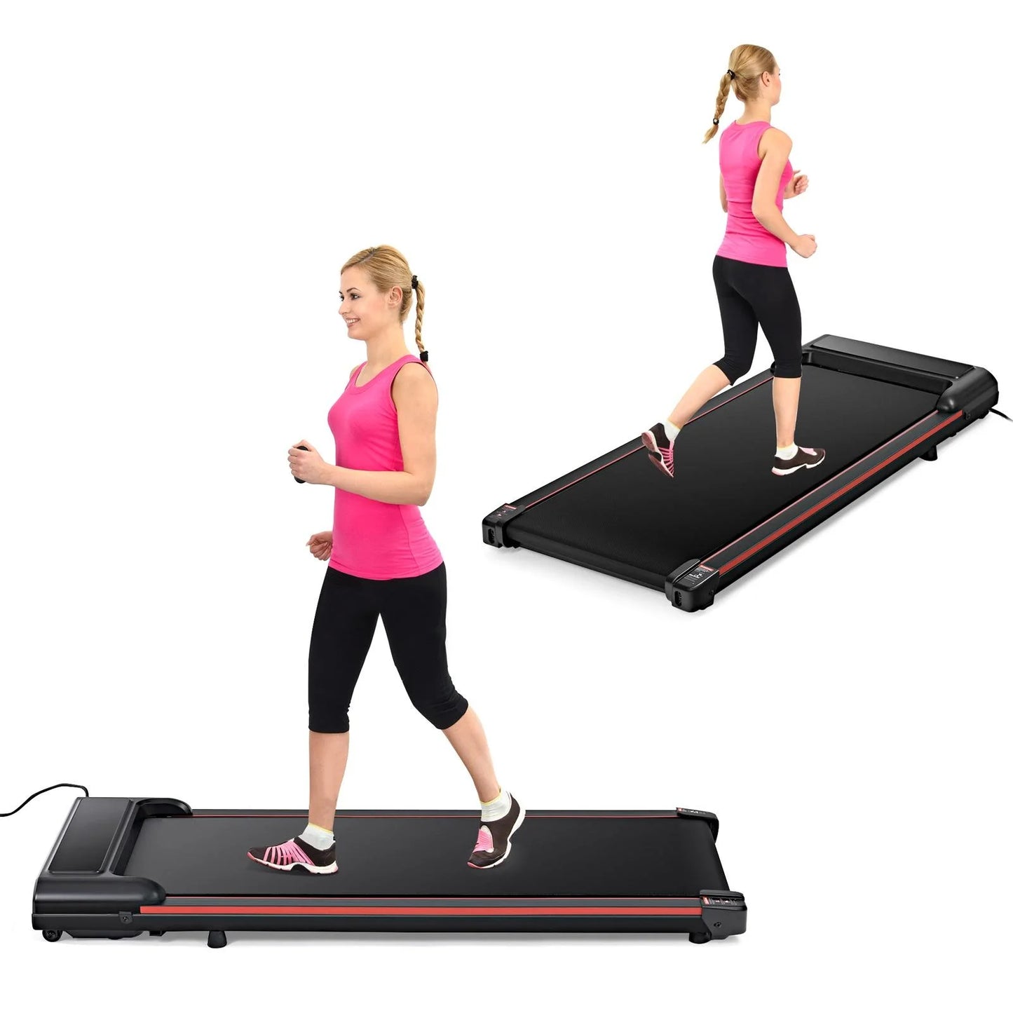 Desk Under for 47''L Remote Walking & Walking Treadmill Capacity, 0.6-3.8MPH LED Small Speed Home Size Control Pad, Office, Portable Jogging, Display, 300lbs for Seizeen