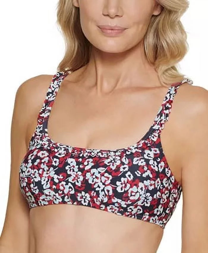 Ruffle US 2X-Large FLORAL Top, HAMILTON Bikini Printed Swim Hilfiger Tommy