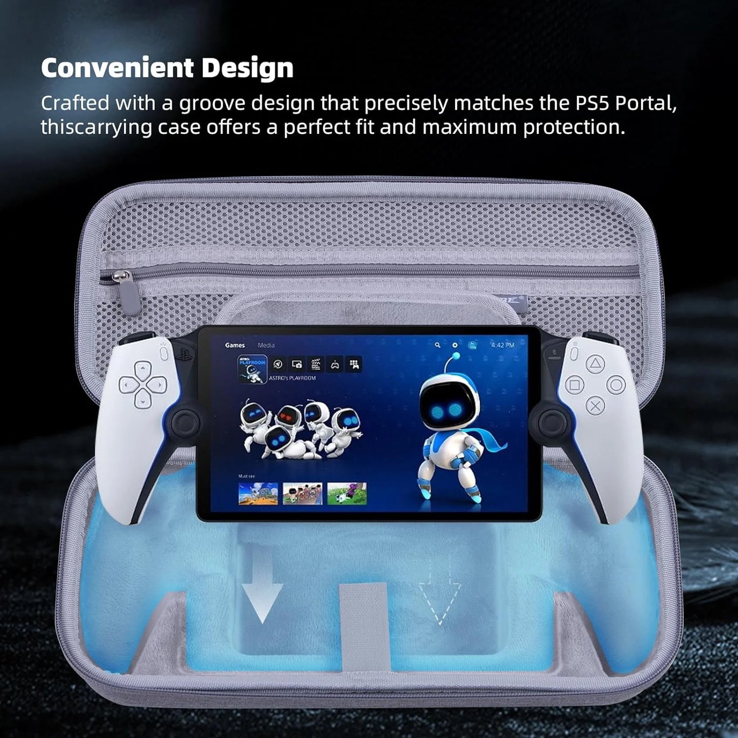 Cover for Anti-Scratch, Carrying Player, Case Storage Compatible Kothab with Playstation Protective PS5 Case Portal-Shockproof Remote Accessories Portal Playstation Portal Travel