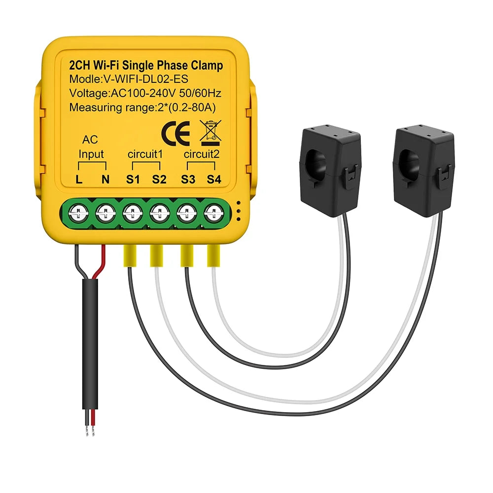 Meter Smart Clamp 100-240v Consumption Consumption Solar Statistics Irfora Wifi Automatic Clamp Consumption voltage Consumption Solar Smart Smart 80a regulator, Current