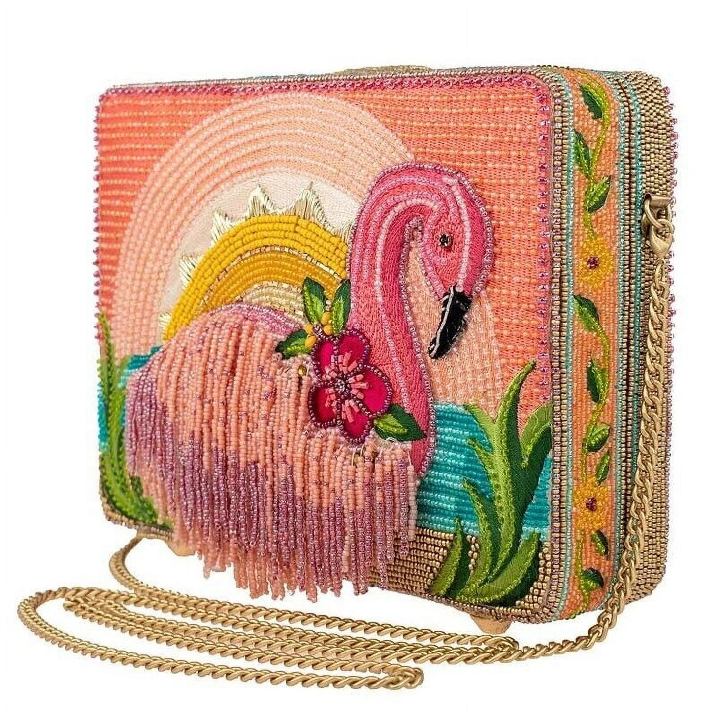 New Tropics Handbag Pink Beaded Frances Mary Flamingo Multi Bag Crossbody