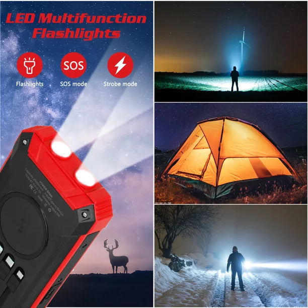 15W Portable Cables Battery Solar C Inputs Xiaomi Redmi Outputs Qi Wireless Bank Built-in USB 4 IPX4 Flashlight 5V/3A External 5G Waterproof Port 3 K30i Charger with LED Power 6 Solar For 20000mAh