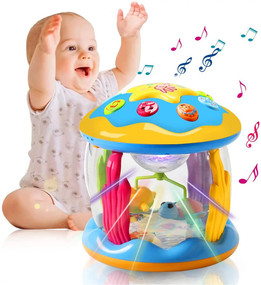 Boys Toys Months, Toys Light up Year 3+ 2 Musical Toys to with Old Drum Gifts Baby for Learning Educational , 6 Rotating Melodies 12 Girls 1 Projector Baby Toddlers