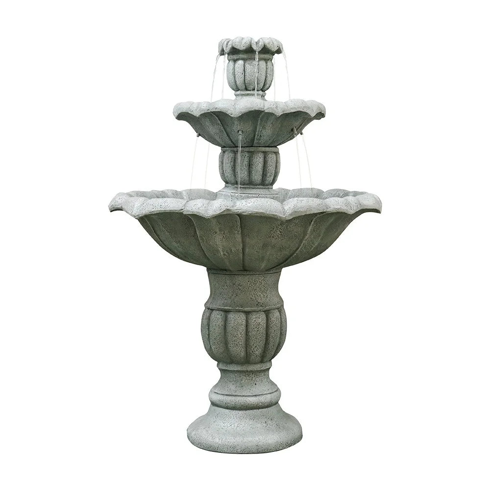 Concrete Outdoor 39In Mediterranean Fountain 3Tier Construction Water