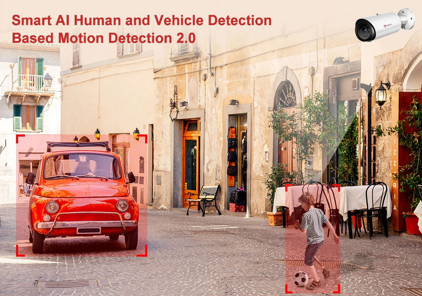 Distance Human Mic Vehicle in Built Support 5MP ANPVIZ Detection Camera IP66 4X Camera Bullet H.265 Zoom 30M IR