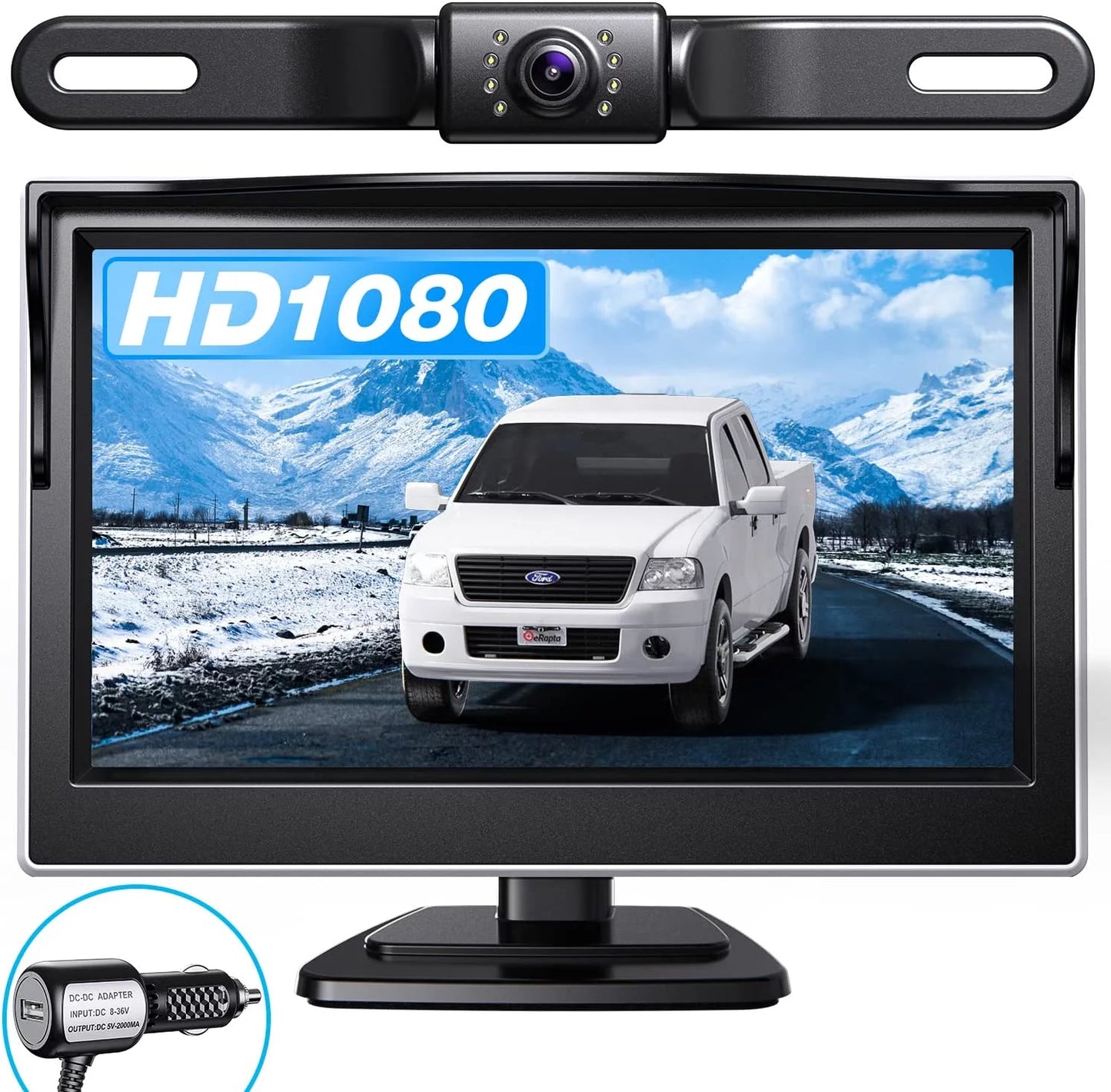 A5i Minivan Backup Backup Camera View Car Night with Monitor Truck Car for eRapta Plate Trailer Reverse Camera Vision Waterproof Rear 5'' License IP69