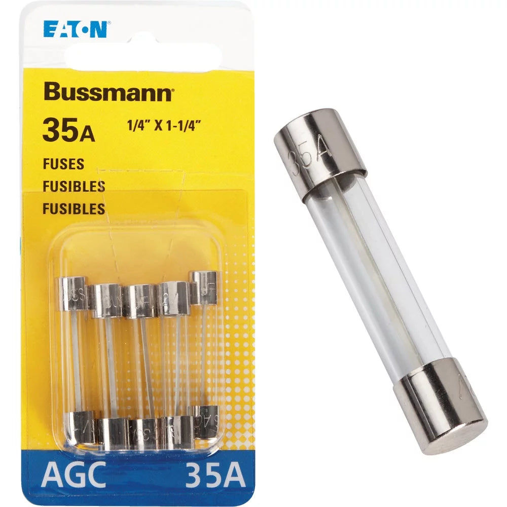 BP/AGC-35-RP-Bussmann Tube 36-Amp Bussmann 32-Volt Automotive Glass 2 AGC Fuse (5-Pack) PK,