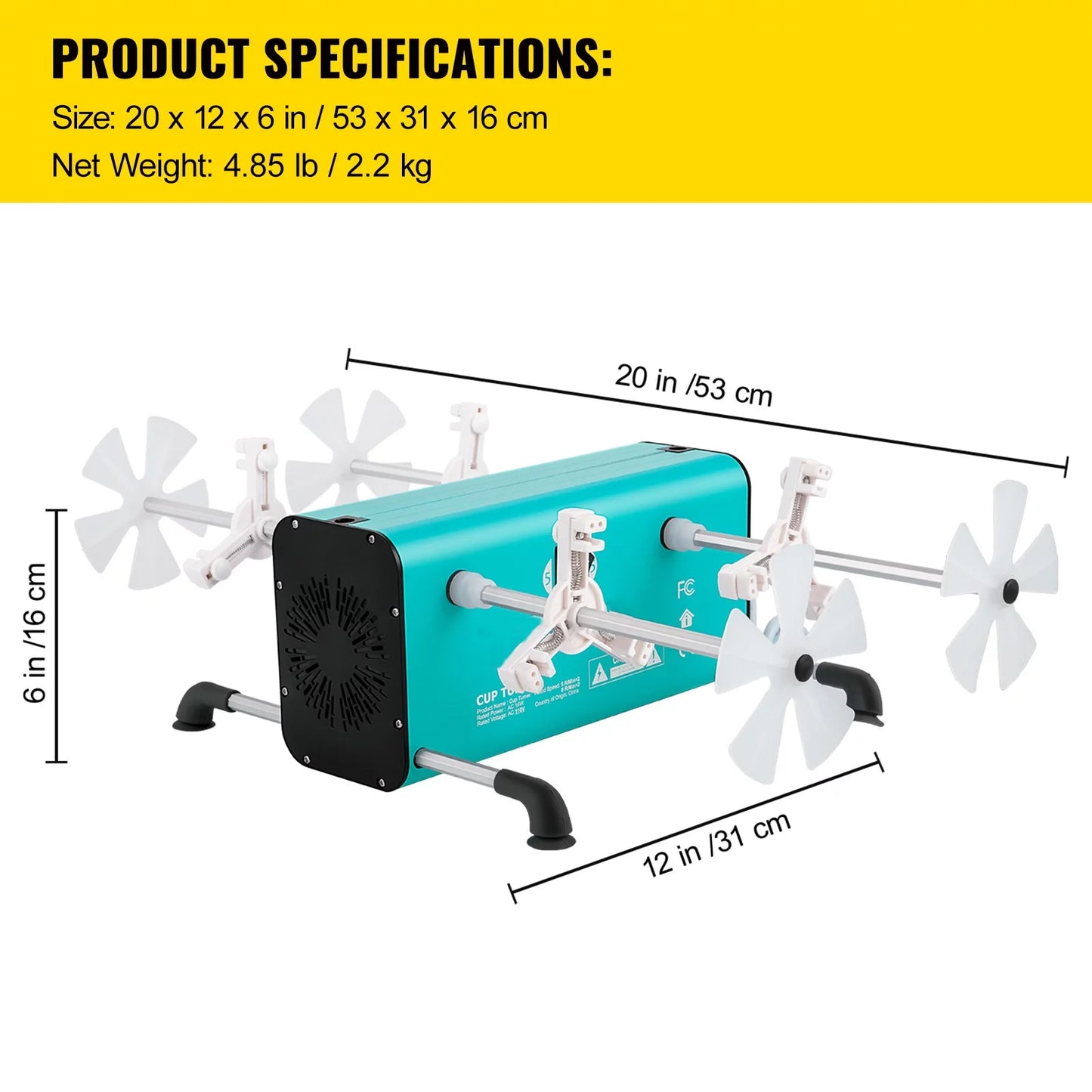 Tumbler, Turner 4 Kit 4 DIY Arms, Independent BENTISM Adjustable with Cup Removable Switches and Machine for Speeds Rotator Epoxy Mute Glitter 4 Motor, Spinner Multiple 2 for Crafts Tumbler Crafts