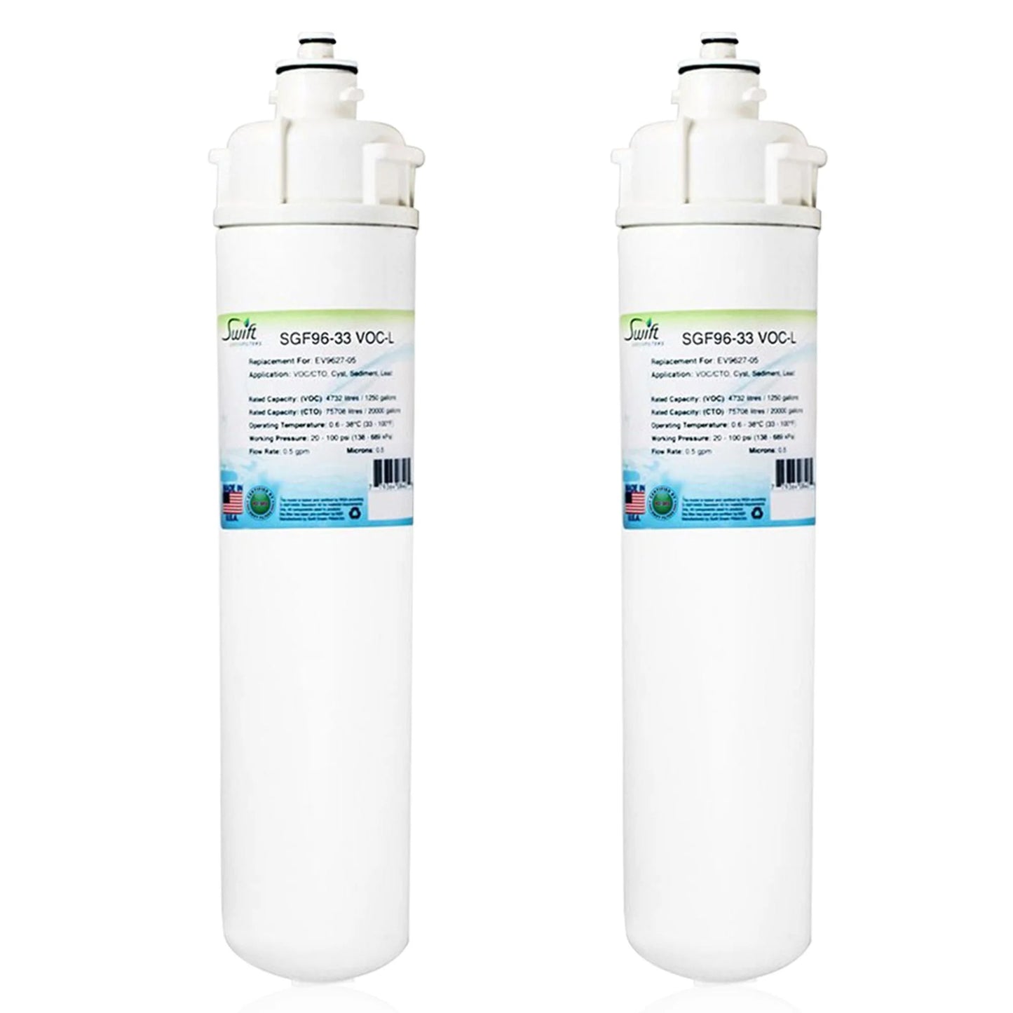 USA Water Filter for Swift Green Made VOC-L Filters 2) Commercial EV9627-05, Compatible (Pack SGF-96-33 of in