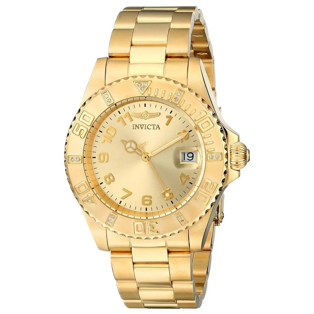 Watch Diver Women's Yellow Tone Dial Gold Pro Dive Steel 15249 Invicta Gold