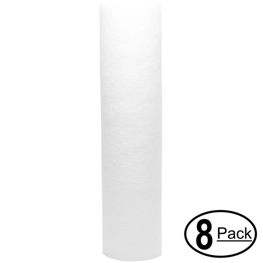 10-inch RO/DI Pure Filter Sediment Replacement Purity - 5-Micron 8-Pack CP1331 for Deluxe for Filter - Purity Captive Denali Polypropylene GPD Cartridge Captive 35 Universal System Brand