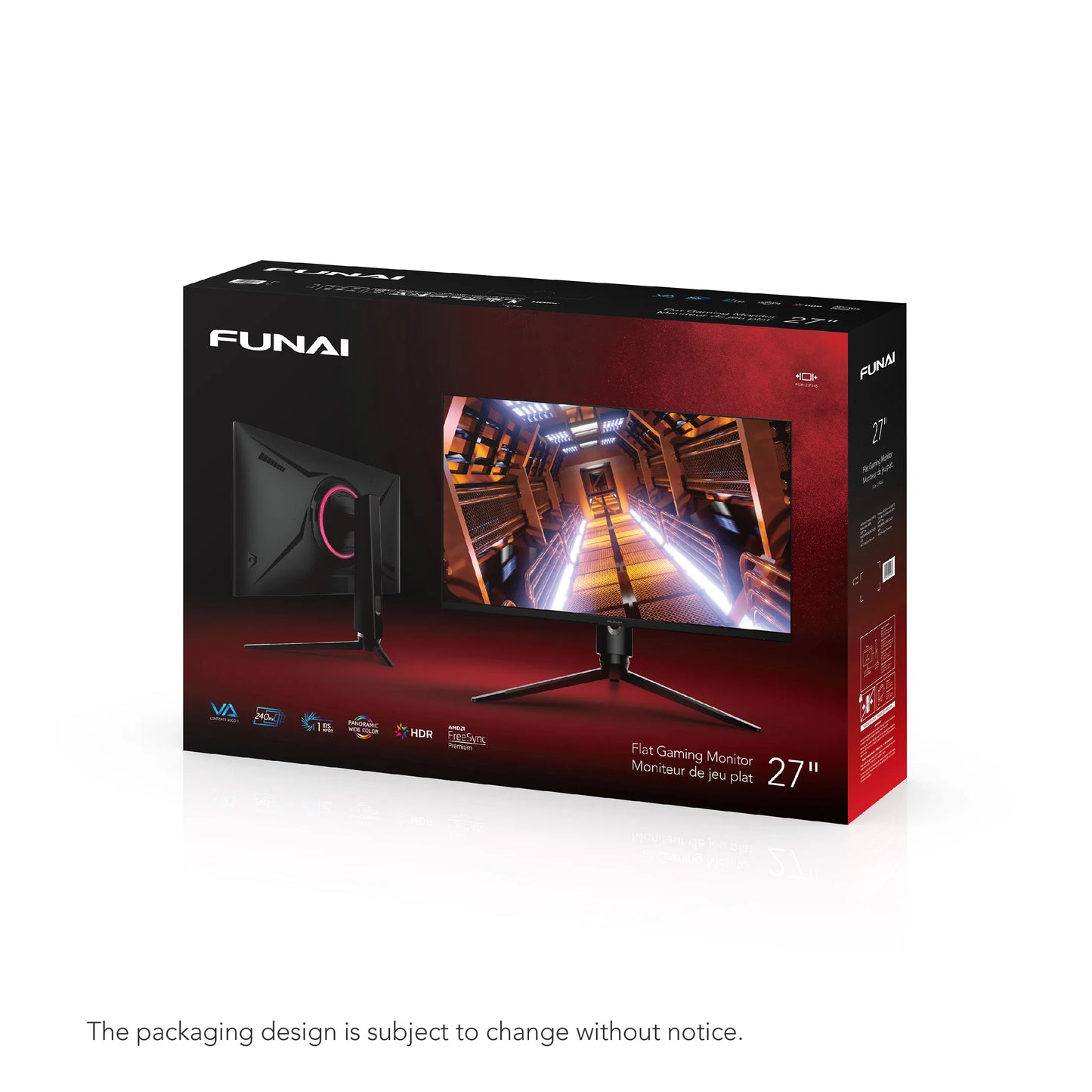 FHD Monitor Gaming Enabled (FGM-27F445) VA, Funai Premium 27" 240Hz, 1ms, AMD FreeSync™ HDR,