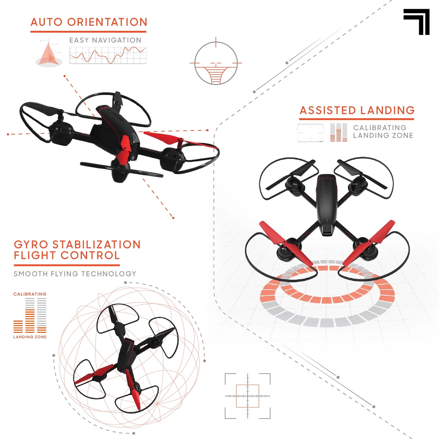 RC Stream Landing, Controlled Rechargeable Assisted Drone 10inch with Remote 2.4GHz with Camera, Mach and SHARPER Quadcopter IMAGE Wireless