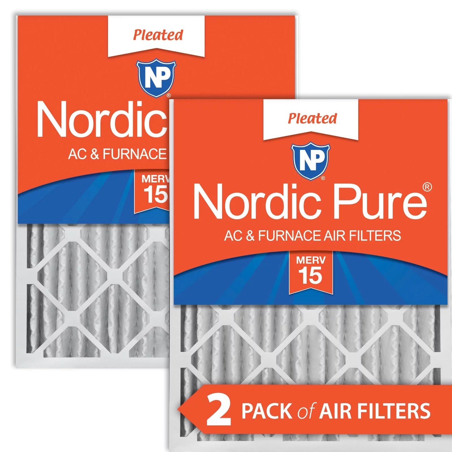 MERV Filters Air Nordic 5/8) Pleated (3 Pure 15 20x20x4 2 Pack