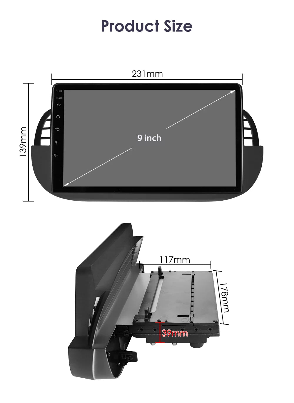 500 IPS Fiat Navigation 2007-2014 Android GPS Car Unit 2+32GB 12 For Carplay Wifi Head Stereo Radio