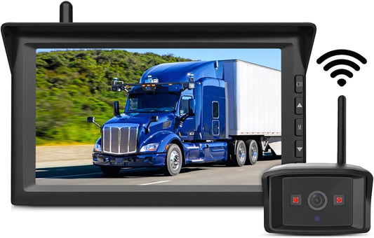 Night Kit K10 Camera 7'' Rear IR Wireless RV with Monitor, 5th Backup Cars, 2 Trucks, HD , Vision for Camera Support RVs, System Motorhome View Trailers, Cameras