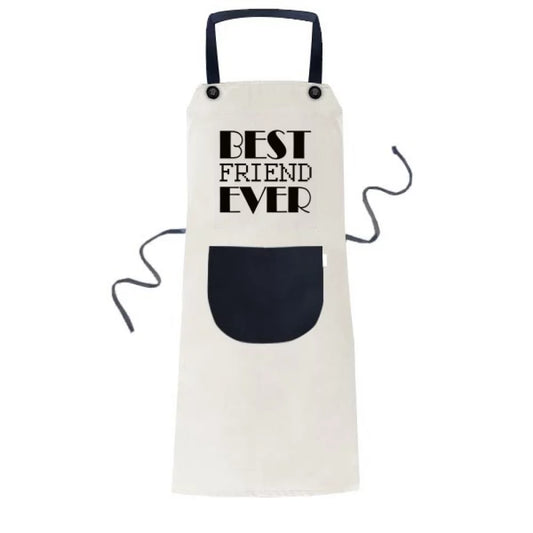 Linen Bib Pinafore Pocket Cotton Kitchen Apron Friend Best Ever Adjustable BBQ Quote