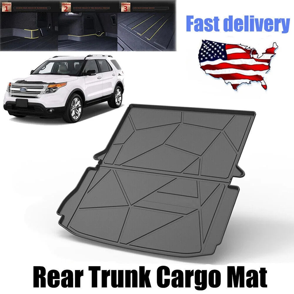 Explorer 2011-2019 for Trunk Mats Cargo Models TPO Custom 7-seats Non Waterproof Ford Liner