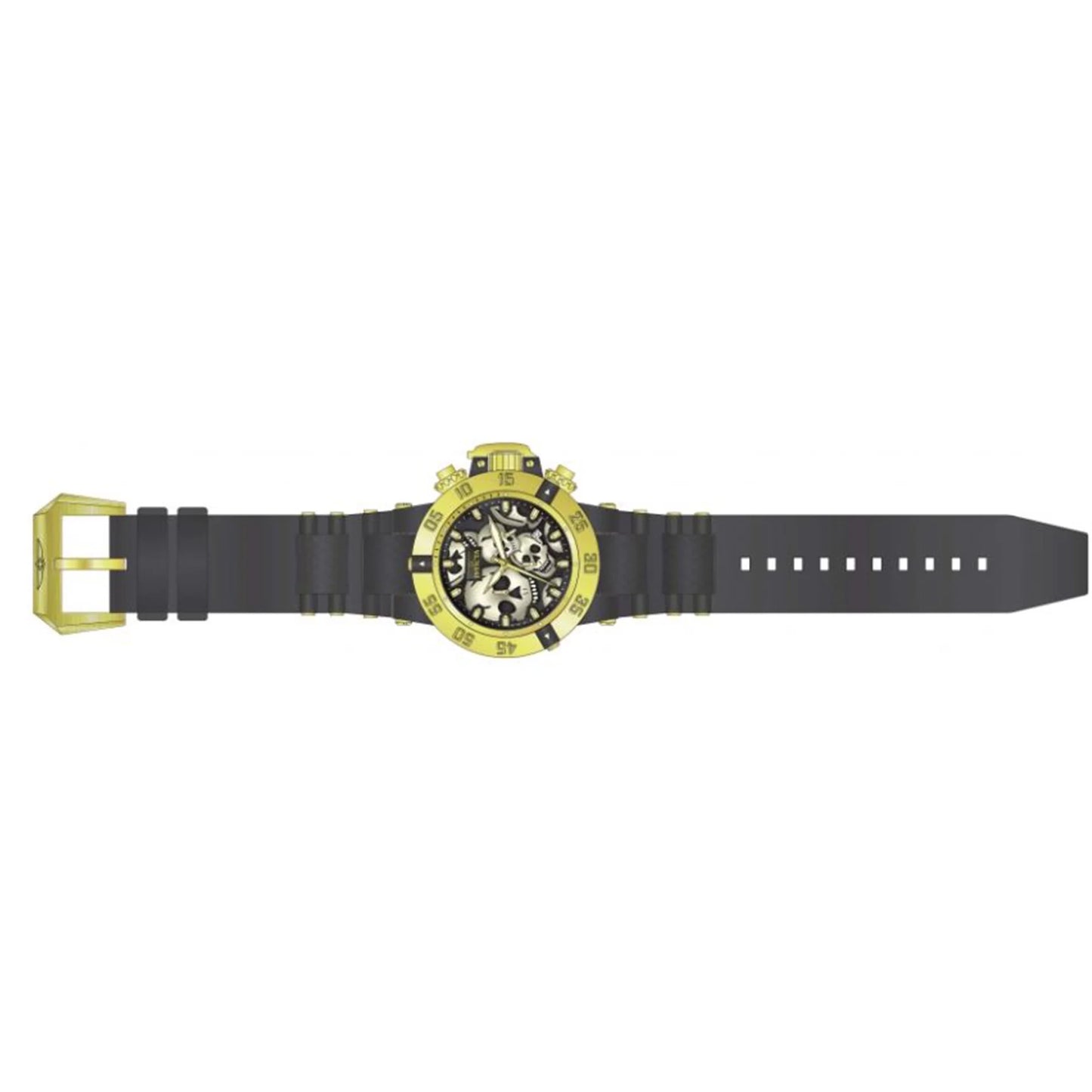 37327 Skull Men's Invicta Dial Black Subaqua Watch Quartz Chronograph