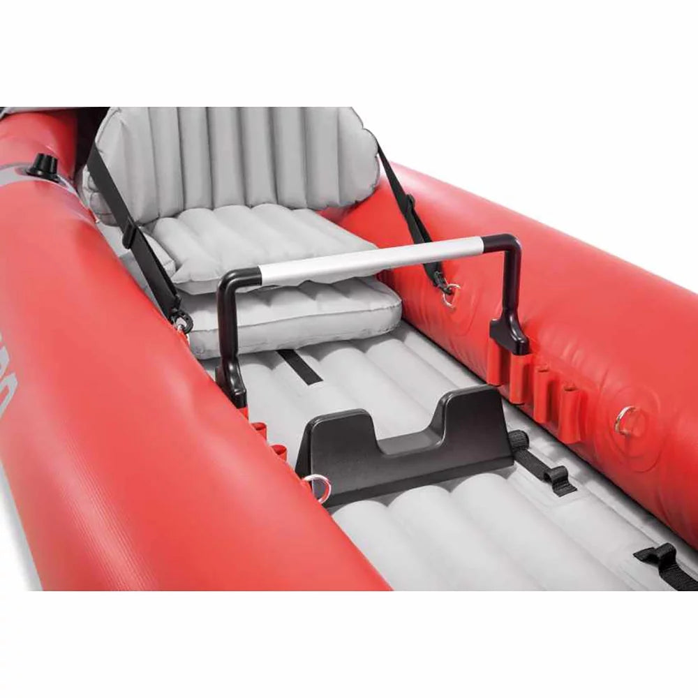 Vinyl Person (3 & Inflatable Excursion with 2 Oars Pump, Kayak Pro Pack) Red